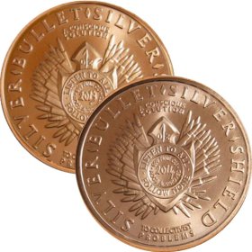 2013 - 2014 Silver Bullet - Silver Shield (Crest) (AOCS) 1 oz .999 Pure Copper Round