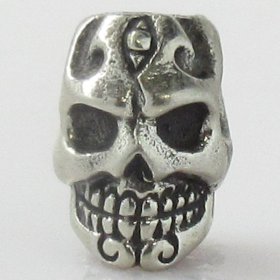 Skull Spacer Bead in White Brass by Covenant Everyday Gear