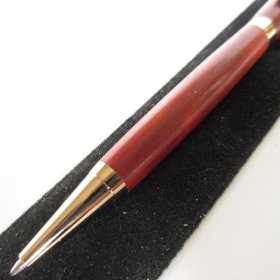 Slimline Twist Pen in (Red Heartwood) 24kt Gold