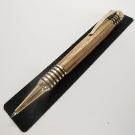 Spartan Click Pen in (Zebrawoodk) 24K Gold