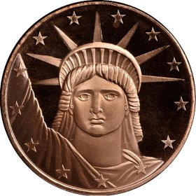 Statue of Liberty Dollar (SilverTowne Mint) 1 oz .999 Pure Copper Round
