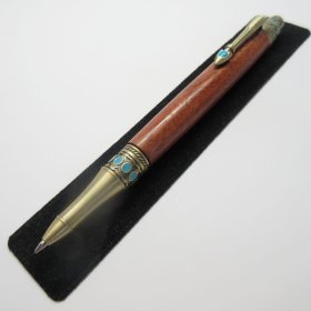 Southwest Mesa Twist Pen in (Granadillo Macawood) Antique Brass