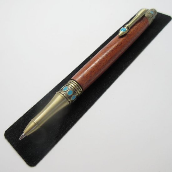 (image for) Southwest Mesa Twist Pen in (Granadillo Macawood) Antique Brass