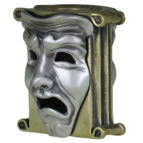 Theatrical Mask (Brass Base - .925 Sterling Silver Masks) By Techno Silver