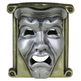 Theatrical Mask (Brass Base - .925 Sterling Silver Masks) By Techno Silver