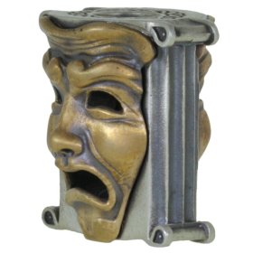 Theatrical Mask (.925 Sterling Silver Base - Bronze Masks) By Techno Silver