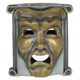 Theatrical Mask (.925 Sterling Silver Base - Bronze Masks) By Techno Silver