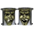 (image for) Theatrical Mask (.925 Sterling Silver Base - Brass Masks) By Techno Silver