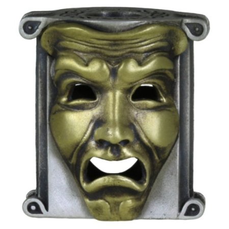 (image for) Theatrical Mask (.925 Sterling Silver Base - Brass Masks) By Techno Silver