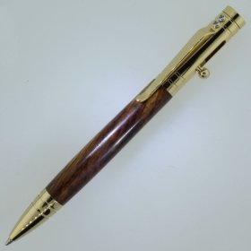 Bolt Action Tec-Pen in (Cocobolo Rosewood) 24kt Gold