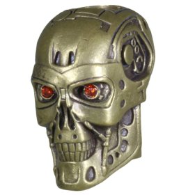 Terminator (Large) In Brass With Red Eyes By Techno Silver