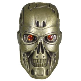 Terminator (Large) In Brass With Red Eyes By Techno Silver