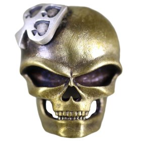 Three Spade (Brass Skull - .925 Sterling Silver Spade) By Techno Silver