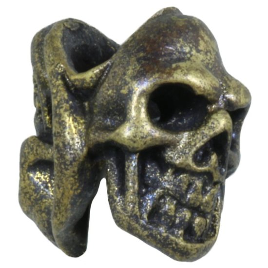 (image for) Two Face Skull in Brass With Black Patina by Covenant Everyday Gear