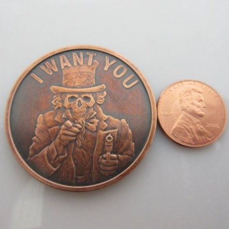 (image for) Uncle Slave (I Want You) 1 oz .999 Pure Copper Round (2016 Silver Shield) (Black Patina)