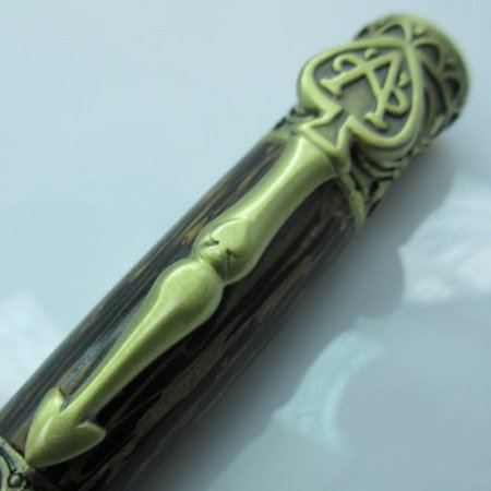 (image for) Wild Card Twist Pen in (Black Palm) Antique Brass