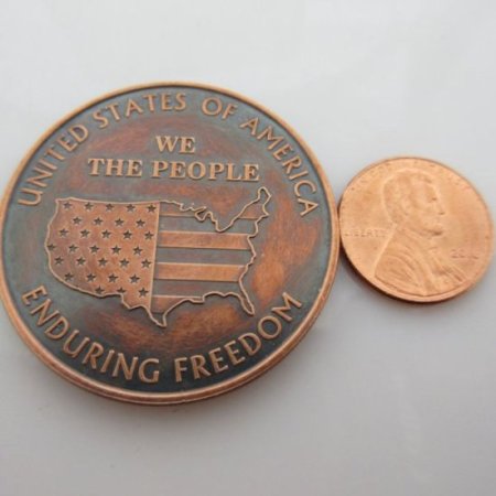 (image for) We The People (Enduring Freedom) 1 oz .999 Pure Copper Round (Presston Mint) (Black Patina)