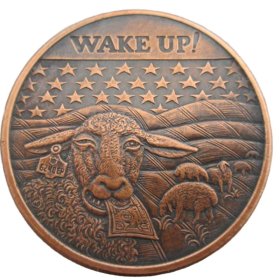 Wake Up! (Black Patina) 1 oz .999 Pure Copper Round (2014 - 2015)