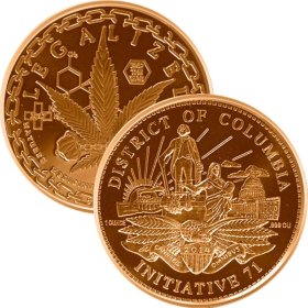 Washington DC (Legalized Cannabis Series) 1 oz .999 Pure Copper Round