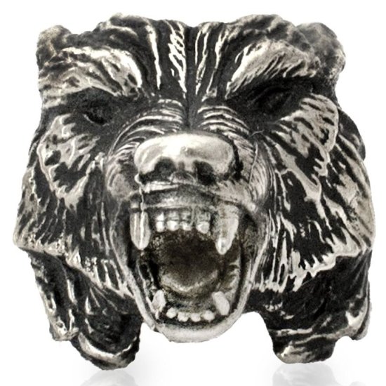 (image for) Wolf Bead in Nickel Silver by Russki Designs