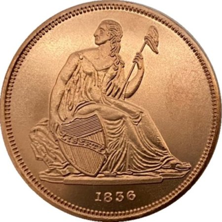 (image for) 1836 Gobrecht Dollar (Patrick Mint) 1/2 oz .999 Pure Copper Round