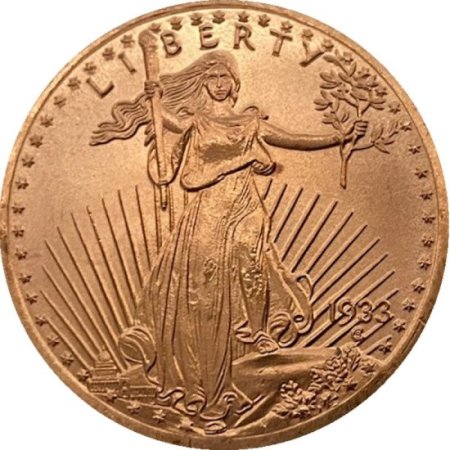 (image for) 1933 Saint Gaudens (Patrick Mint) 1/2 oz .999 Pure Copper Round