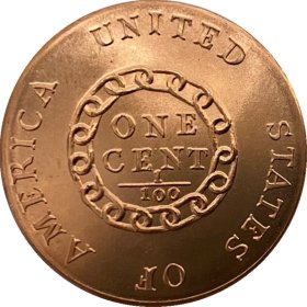 1793 Chain Cent (Patrick Mint) 1/2 oz .999 Pure Copper Round
