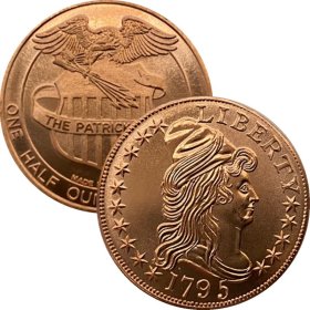 1795 Half Eagle (Patrick Mint) 1/2 oz .999 Pure Copper Round