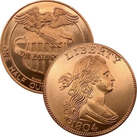 1804 Cent (Patrick Mint) 1/2 oz .999 Pure Copper Round