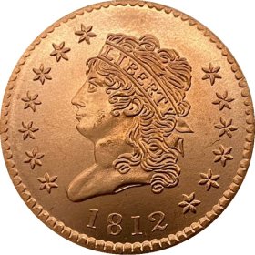 1812 Cent (Patrick Mint) 1/2 oz .999 Pure Copper Round