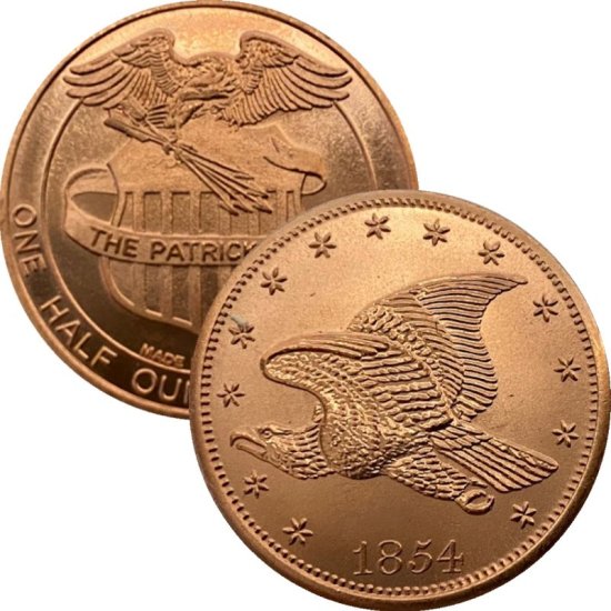 (image for) 1854 Flying Eagle (Patrick Mint) 1/2 oz .999 Pure Copper Round