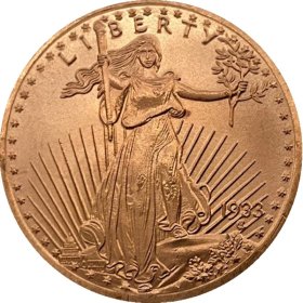 1933 Saint Gaudens (Patrick Mint) 1/2 oz .999 Pure Copper Round