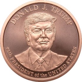 Donald J Trump ~ 45th President 2 oz .999 Pure Copper Round