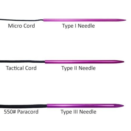 (image for) 3 Different Size Pink Lacing Needles