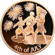 (image for) 4th of July Independence Day ~ Holiday Series 1 oz .999 Pure Copper Round