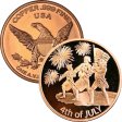 (image for) 4th of July Independence Day ~ Holiday Series 1 oz .999 Pure Copper Round