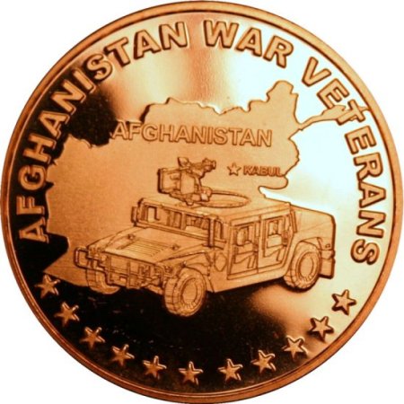 (image for) Afghanistan War Veterans 1 oz .999 Pure Copper Round