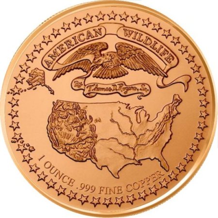 (image for) Alligator (American Wildlife Series) 1 oz .999 Pure Copper Round