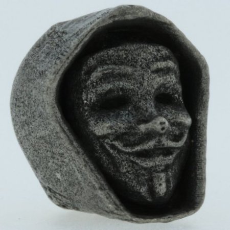 (image for) Anynomous (Guy Fawkes Mask) Bead in Pewter by Marco Magallona