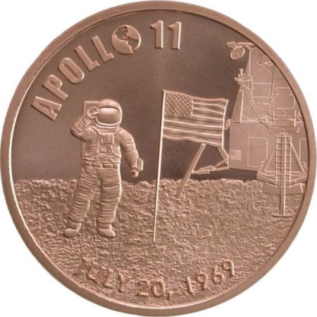 (image for) Apollo 11 50th Anniversary 1 oz .999 Pure Copper Round (Golden State Mint)