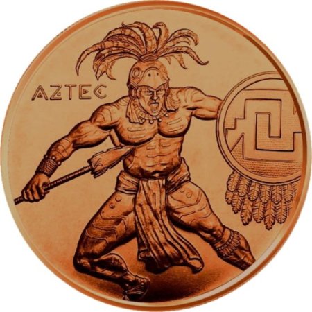 (image for) The Aztec #2 (Warrior Series) 1 oz .999 Pure Copper Round 