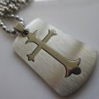 (image for) Acorn Cross Dog Tag Necklace ~ Stainless Steel