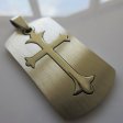 (image for) Acorn Cross Dog Tag Pendant ~ Stainless Steel