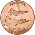 (image for) Air Force F-22 Raptor 1 oz .999 Pure Copper Round