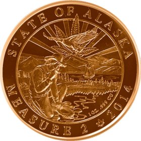 Alaska (Legalized Cannabis Series) 1 oz .999 Pure Copper Round