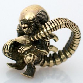 Alien with Tail Bead in Brass by Russki Designs