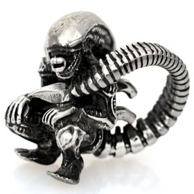 Alien with Tail Bead in Nickel Silver by Russki Designs