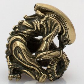 Alien Xenomorph Bead in Brass by Russki Designs