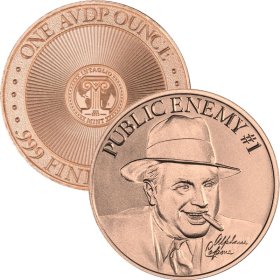 Al Capone 1 oz .999 Pure Copper Round (Intaglio Mint)
