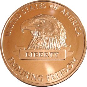 American Eagle (Enduring Freedom Series) 1 oz .999 Pure Copper Round (Presston Mint)